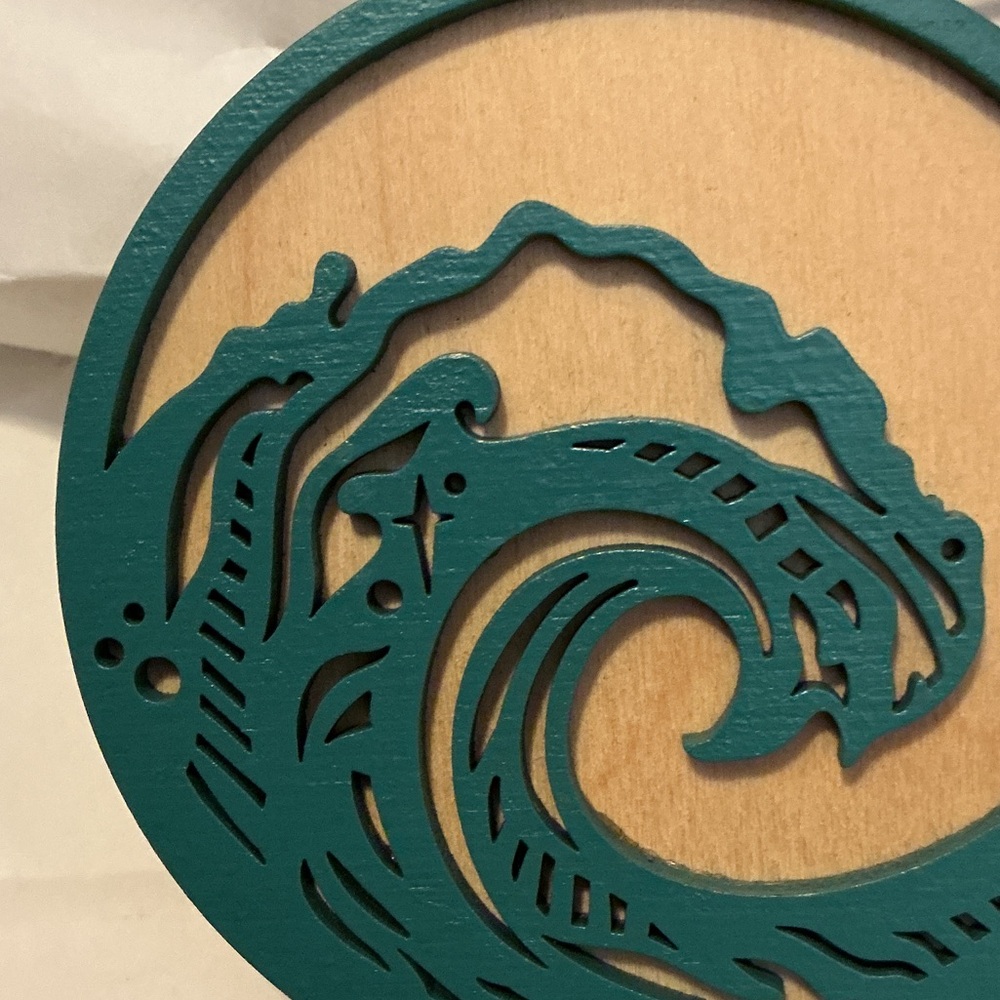 Bundle 6 ❤️ items for$20. Teal Wave Holiday Ornament - Picture 3 of 3